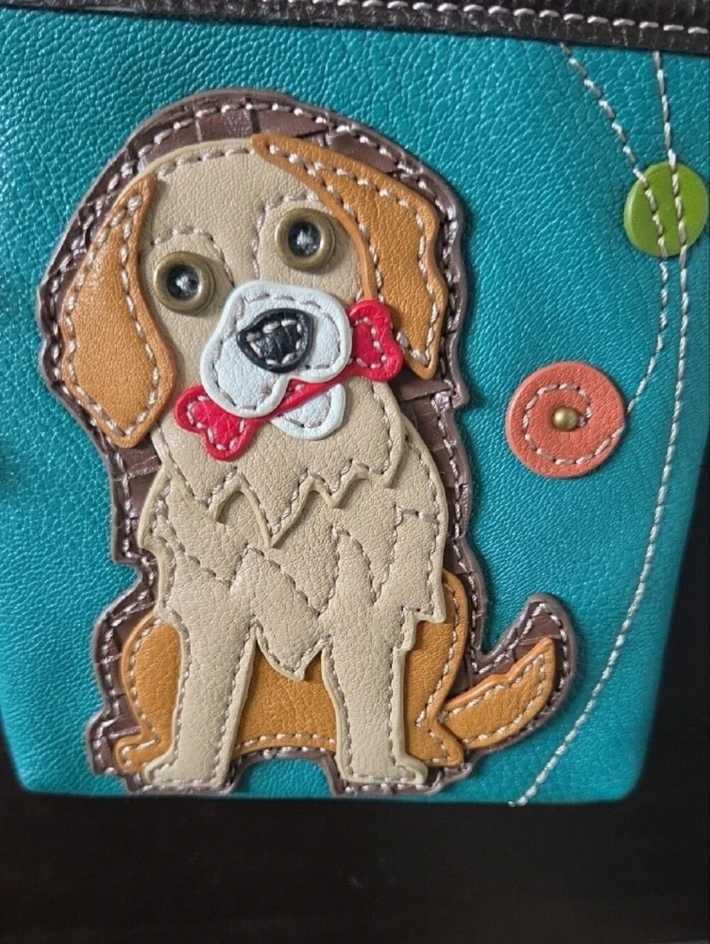 Chala Golden Retriever Cell Phone Crossbody Bag Turquoise Convertible NWT